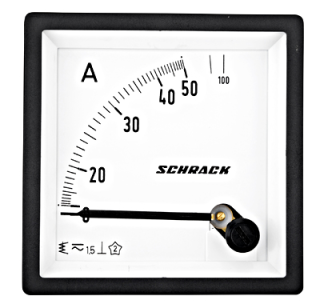Ampērmetrs 72x72mm, 50A, AC, Direct measuring main