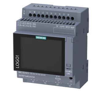 LOGO V9 12/24RCE. logic module. display power supply / I/O: 12/ 24 V DC/relay. 8 DI (4 AI)/4 DO. main