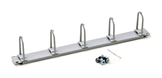 19" Cable management panel, 5 big rings 40x83mm, 1U, RAL7035