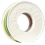 Insulating tape,standard-PVC-yellow/green,COROPLAST 15mm/10m, GIC2051 Schrack Technik