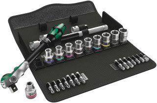 8100 SC 9 Zyklop Speed Ratchet Set, 1/2" drive, imperial, 28 pieces, 05004079001 Wera main