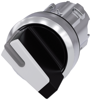 Toggle switch, illuminable, 22 mm, round, metal, high gloss, white, 3SU1052-2BF60-0AA0, Siemens main