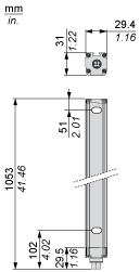 Safety light curtain type 2, XUSL For body protection, 4 Beams, Hp = 910 mm, XUSL2E4BB091N alt_view_2