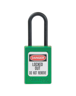 S32KAMKGRN | Zenex Padlock Plastic Shackle GREEN Keyed Alike and Master Keyed (Master key to order separately) - NO Key retaining main