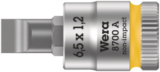 8700 A FL Slotted screws Zyklop bit socket, 1/4" drive, 1.2 x 6.5 x 28 mm, 05003322001 Wera main