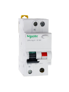 Residual current breaker with overcurrent protection (RCBO), Acti9 DPN Vigi K, 1P+N, 16A, B curve, 6000A, AC type, 30mA main