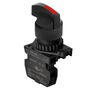 Pārslēdzis 2 pozīcijas, ar fiksāciju, 22mm, 220V/10A, 110V/5A, Sarkana S2SR-S4RA Autonics main