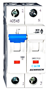 Автоматический выключатель (MCB) C, 16А, 1+N, 10кА, Schrack Teknik, BM017616-- main