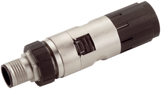 IE FC M12 PLUG PRO 2x2 M12 connector, axial cable outlet, D-coded, 1 unit, 6GK1901-0DB20-6AA0, Siemens main