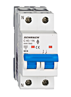 Circuit breaker (MCB) AMPARO 6kA, C ​​40A, 1+N, Schrack Teknik, AM617640-- main