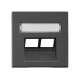 Cover for RJ45 UAE outlet, labelling window, 2-Port, anthrac, EV114312 Schrack Technik main