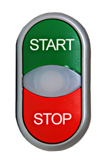 Double push-button illuminated, "Start"/ "Stop", Red/Green main