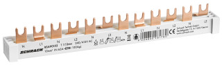 Busbar 4-pole, 6xMCB N+1, 12MW, BSA90153 Schrack Technik