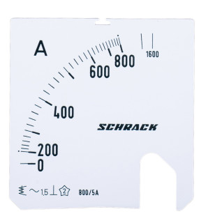 Scale Plate, 72x72mm, 800/1600/5A AC, MGS57800-A Schrack Technik main