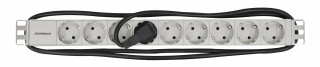 19" PDU, 9xSchuko, Profile ALU 1U, 3m-cable, RAL7035