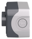 Control station, Harmony XALD, plastic, dark grey, 1 green flush 1 red projecting push button, 22mm, spring return, legend holder marked STOP START alt_view_4