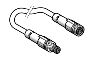 Jumper cable XZ, male straight M8 3 pin, female straight M8 4 pin, PUR 2 m, XZCR2709037S2 main