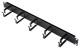 19" Cable management panel, 1U, 5 metal rings 63mm, RAL9005 main
