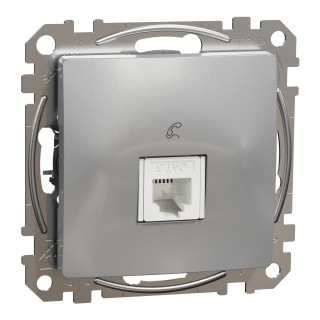 Telephone socket, Sedna Design & Elements, RJ11, PRO, aluminium main