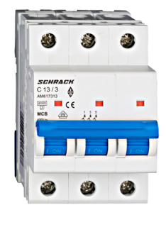 Automātslēdzis (MCB) AMPARO 6kA, C 13A, 3-pole, Schrack Teknik, AM617313-- main