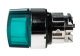 Head for illuminated selector switch, Harmony XB4, chromium metal, green handle, 22mm, universal LED, 3 positions, left to center alt_view_4