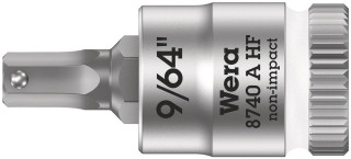 8740 A HF Zyklop bit socket with holding function, 1/4" drive, 9/64" x 28 mm, 05003384001 Wera main