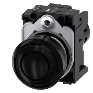 Acoustic signal device, 22 mm, round, plastic, black, continuous tone 2.4 kHz..., 3SU1200-6KB10-1AA0, Siemens main