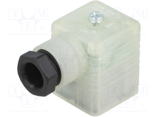 Connector: valve connector; plug; form A; 18mm; female; PIN: 4; 8A; LED 24 RG main