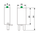 Diode 110…230V AC/DC, S-releja ligzda, zaļa, YRS11730, Schrack Technik alt_view_2