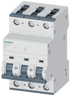 Miniature circuit breaker 400 V 6 kA, 3-pole, C, 8 A, D=70 mm, 5SY6308-7, Siemens main