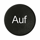 Button plate flat with inscription black with white "Auf" main