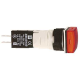 Complete pilot light, Harmony XB6, square red, plastic, 16mm, integral LED, 12...24V main