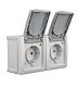 Horizontal combination two-gang socket outlet, VISIO IP54, EV211014-- Schrack Technik alt_view_3