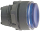 Head for illuminated push button, Harmony XB5, plastic, blue flush, 22mm, universal LED, spring return, plain lens alt_view_2