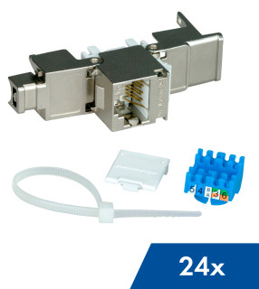 TOOLLESS LINE Jack RJ45 shielded, Cat.6a 10GB, 24 pieces box, HSEMRJ6GB2, Schrack Technik