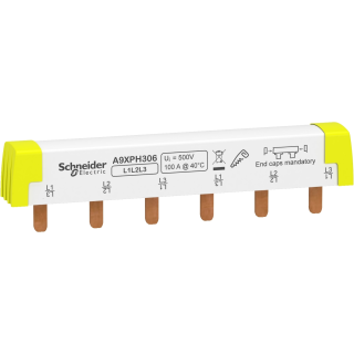 Acti9 - comb busbar - 3L - 18 mm pitch - 6 modules - 100A main