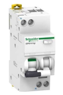 Residual current breaker with overcurrent protection (RCBO), Acti9 iDPN N Vigi, 1P+N, 10A, C curve, 6000A, AC type, 30mA main