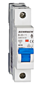 Circuit breaker (MCB) AMPARO 6kA, B 20A, 1-pole, Schrack Teknik, AM618120-- main