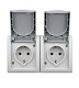 Horizontal combination two-gang socket outlet, VISIO IP54, EV211014-- Schrack Technik alt_view_2