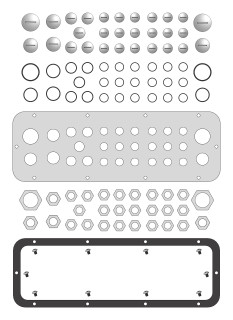 WSA Cable entry gland plate for type D, with 29 entries, WSAFA0D2-- Schrack Technik