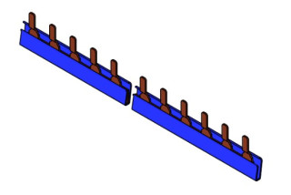 Busbar 1-pole, N+1/1MW RCBO, 10mmý, 1m, blue, for AI, BS990072--, Schrack Technik