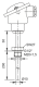 Temperatūras sensors ar vītni un galvu, PT100 B, 10 x 200mm, G 1/2, -50….500°C, ET521 Evikon, ET521-PT100H-D10/6-E200.H30-G12-B-C Evicon alt_view_3