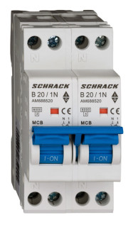 Automātslēdzis (MCB) AMPARO 6kA, B 20A, 2P+2N, Schrack Teknik, AM688520-- main