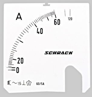 Scale Plate, 72x72mm, 60/120/5A AC, MGS57060-A Schrack Technik
