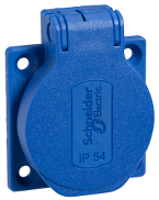 Kontaktligzdas vāks uz paneļa, 2P+E, 250V, 16A, IP54, PKS51B Schneider Electric main