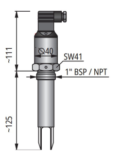 RCM-401-3 Nivoswitch līmeņa slēdzis; vibrācijas tipa; vīnte 1" ; 125mm garums; 3-vadu; paredzēts šķidrumiem RCM4013M Nivelco main