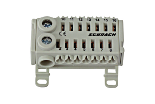 Terminālu bloks balts , 76A, 2x25mm2 14x4mm2 IK021081 Schrack Technik main