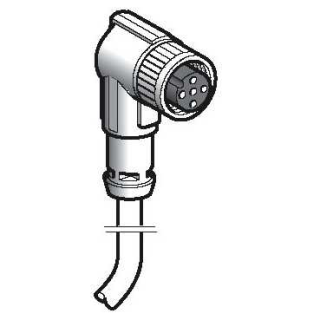 Pre wired connectors XZ, elbowed female, M12, 5 pins, cable PUR 2 m, XZCP1264L2