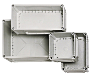 Cover 190x190x30 mm, grey with cross-head screw