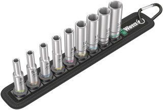 Belt A Deep 1 socket set, 1/4" drive, 9 pieces, 05004525001 Wera main